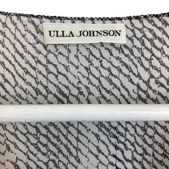 ULLA JOHNSON Anika Smocked Drop Waist Gray Silk Semi Sheer Mini Dress REVOLVE - Picture 5 of 13